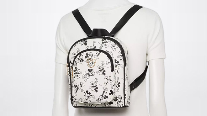 Disney Mickey Mouse Print Mini Backpack on a Mannequin