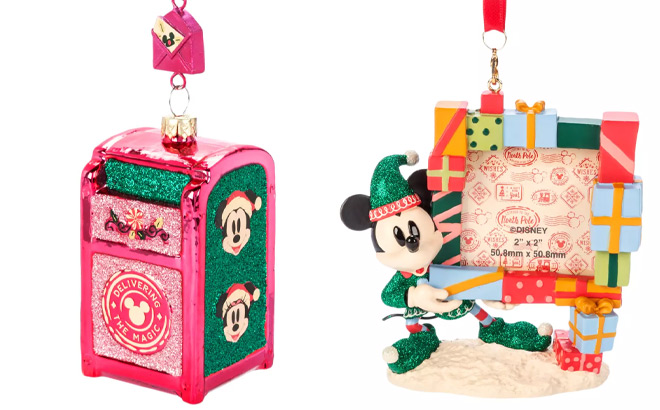 Disney Mickey and Minnie Mouse Holiday Mailbox Ornament