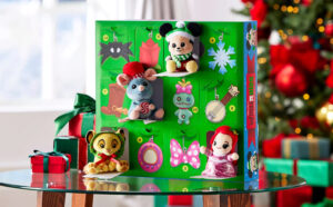 Disney Parks Wishables Plush Holiday Countdown Calendar on a Table