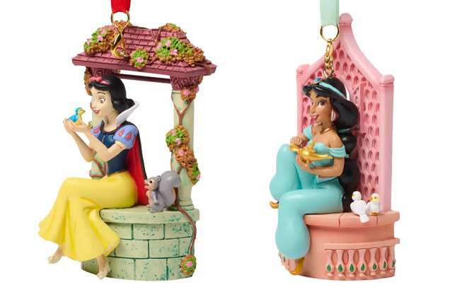 Disney Snow White Sketchbook Ornament and Disney Jasmine Sketchbook Ornament