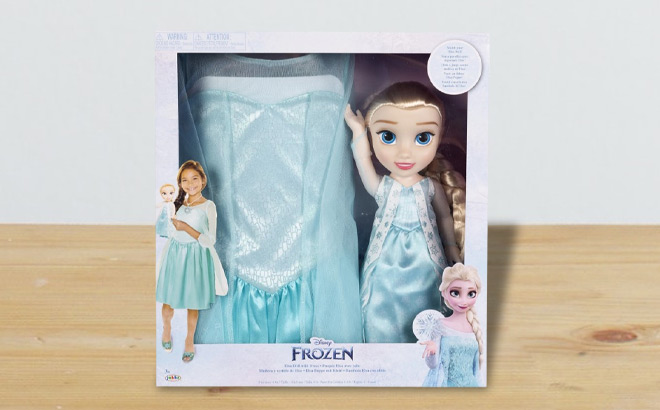 Disneys Frozen Elsa 14 inch Toddler Doll with Dress Up Outfit