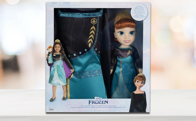 Disneys Frozen Queen Anna 14 inch Toddler Doll with Dress Up Outfit 1