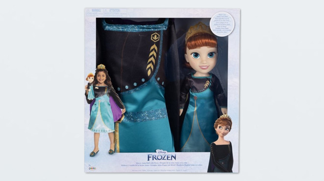 Disneys Frozen Queen Anna 14 inch Toddler Doll with Dress Up Outfit