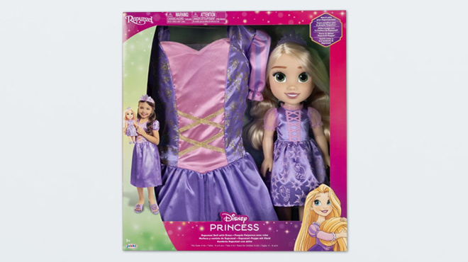 Disneys Princess Rapunzel 14 inch Toddler Doll with Dress Up Outfit