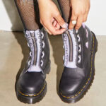 Dr Martens Zip Heart Virginia Satin Lux Lace Up Boots