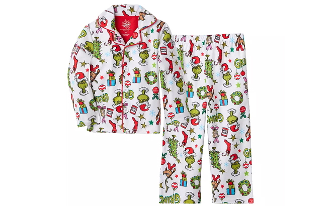 Dr Suess The Grinch Toddler Allover Print Pajama Set