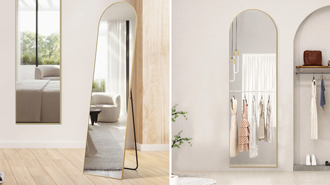 EDX Arched Full Length Gold Mirror