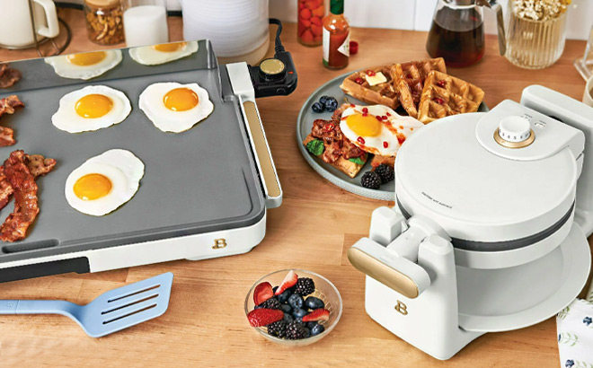 Electric Griddle Waffle Maker Set