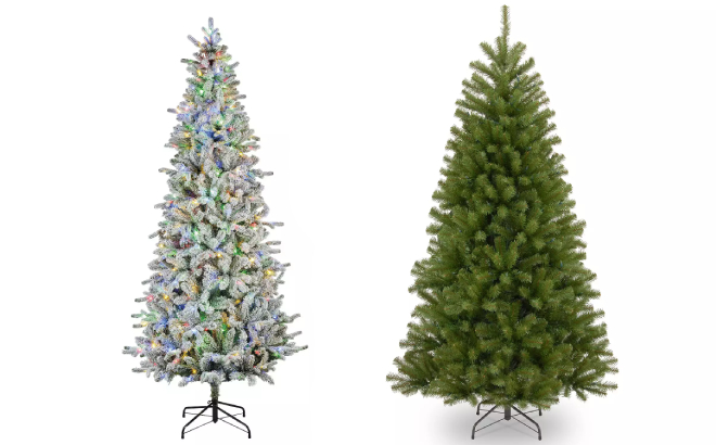 Everlands 7 5 ft LED Artificial Christmas Tree and 6 5 ft North Valley Spruce Christmas Tree