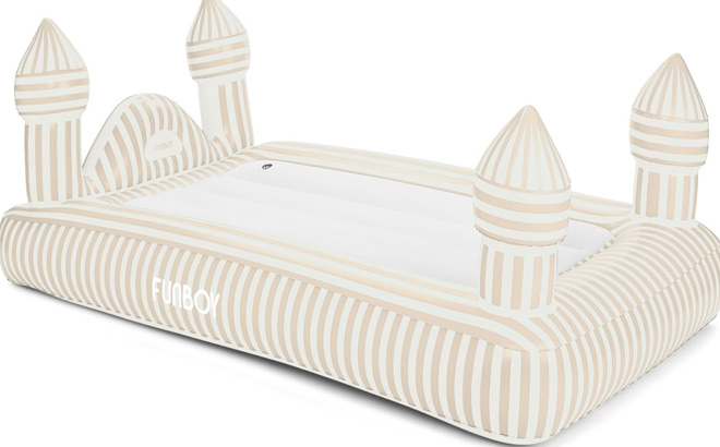 FUNBOY Kids Striped Castle Sleepover Travel Bed Air Mattress