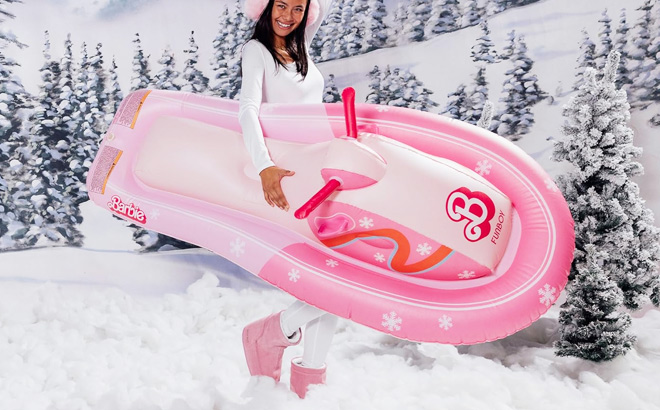 FUNBOY x Barbie The Movie Snowmobile Snow Sled