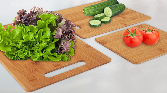 Farberware 3 Piece Reversible Bamboo Cutting Board Set 3