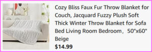 Faux Fur Throw Blanket at Checkout