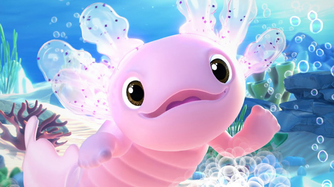 Fingerlings Interactive Baby Axolotl with Inflatable Pool