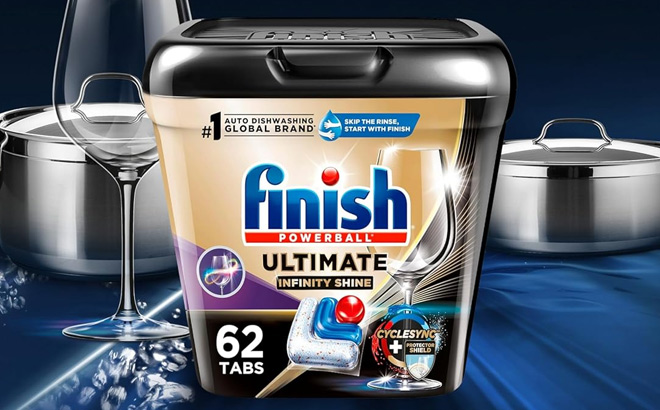 Finish Ultimate Plus Infinity Shine Dishwasher Pods 62 Count