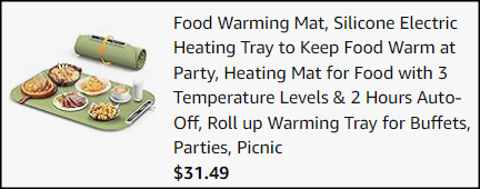 Food Warming Mat Checkout