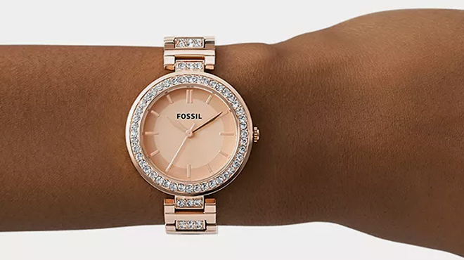 Fossil Karli Three Hand Rose Gold Tone Stainless Steel Watch