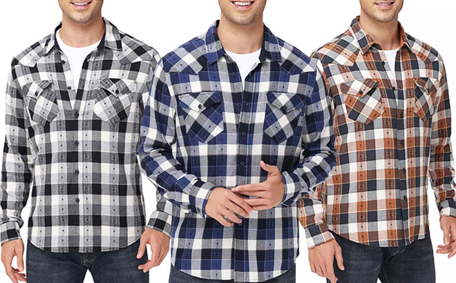 Frye Mens Flannel Jacquard Shirts