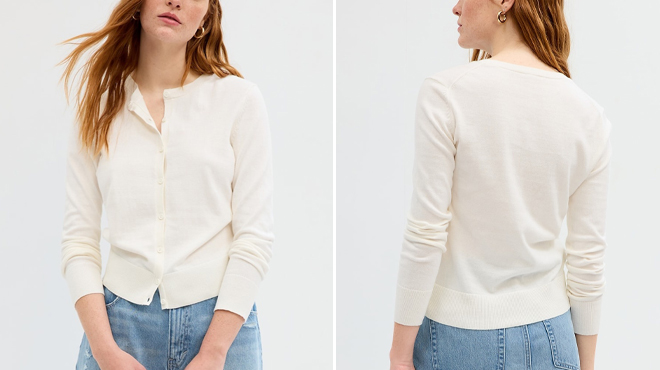 GAP Factory Womens Crewneck Cardigan 1