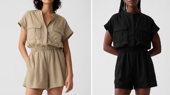 GAP Linen Blend Utility Romper