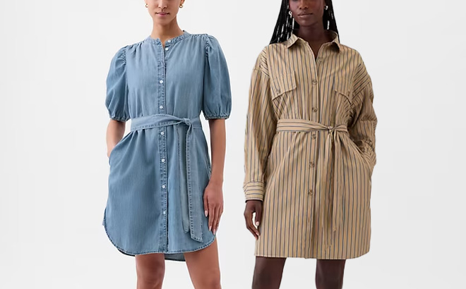 GAP Puff Sleeve Denim Mini Dress