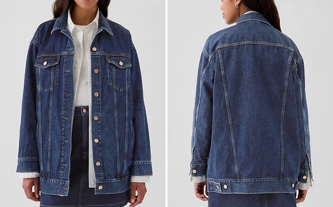 GAP Womens Oversized Icon Denim Jacket