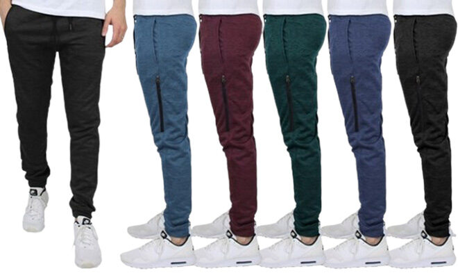 GBH Mens Assorted Slim Fitting Fleece Lined Tech Joggers in a Few Color