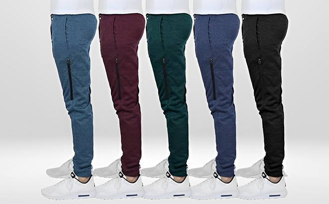 GBH Mens Assorted Slim Fitting Fleece Lined Tech Joggers