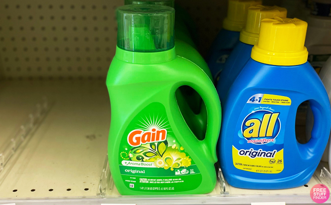 Gain Liquid Laundry Detergent 32 Loads on the shelf