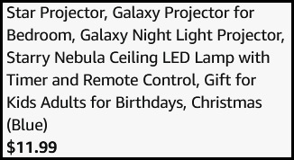 Galaxy Projector Order Summary