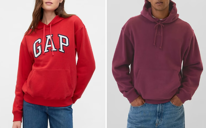 Gap Logo Hoodie and Oversized Vintage Soft Mini Logo Hoodie