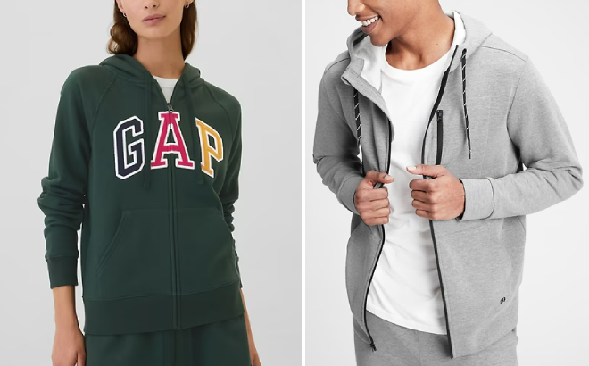 Gap Logo Zip Hoodie and GapFit Performance Hoodie