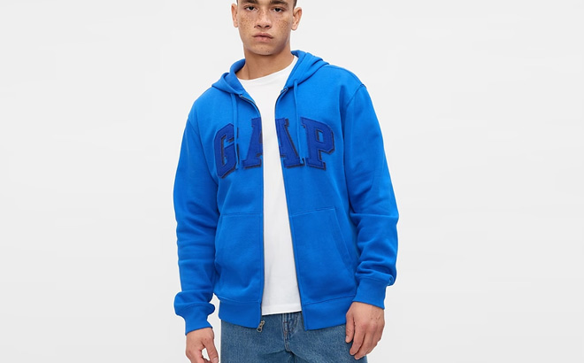 Gap Relaxed Gap Logo Zip Hoodie