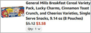 General Mills Cereal 8 Count Variety Pack Screenshot