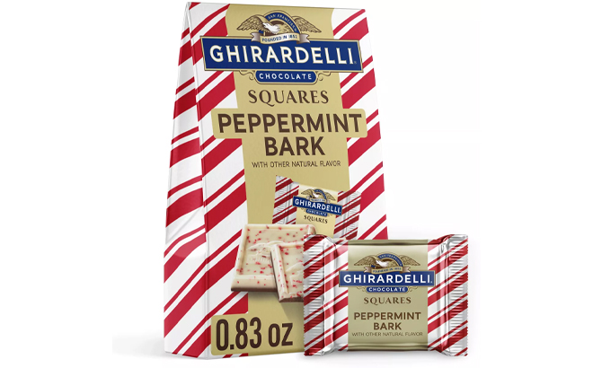 Ghirardelli Christmas Limited Edition Peppermint Bark Squares Small Bag