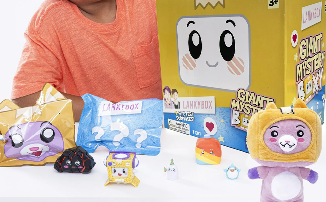 Giant Mystery Boxy Officially Licensed Lankybox Merch with 8 Mystery Surprise Figures in One 11 Inch Box