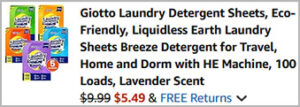 Giotto 100 Loads Laundry Detergent Sheets Screenshot