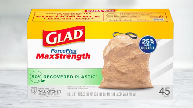 Glad ForceFlex MaxStrength 45 Count Kitchen Trash Bags