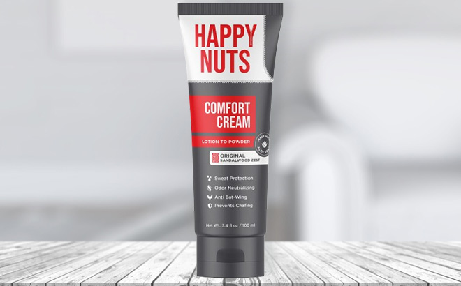 HAPPY NUTS Comfort Cream Deodorant For Men on the Table