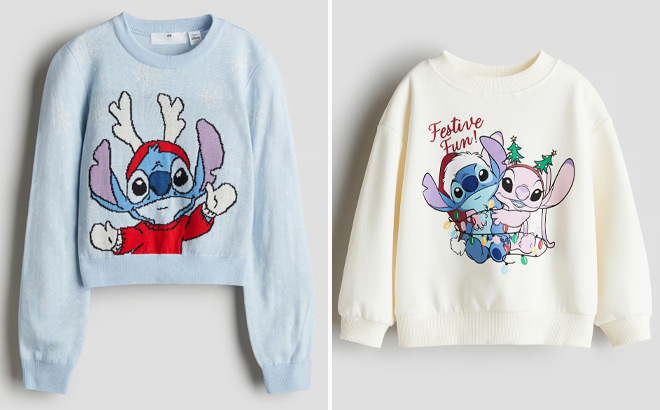 HM Kids Jacquard Knit Lilo Stitch Sweater