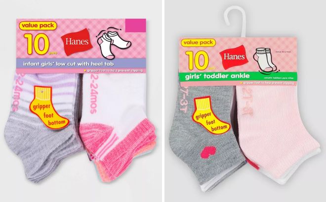 Hanes Toddler Girls Socks Multipacks