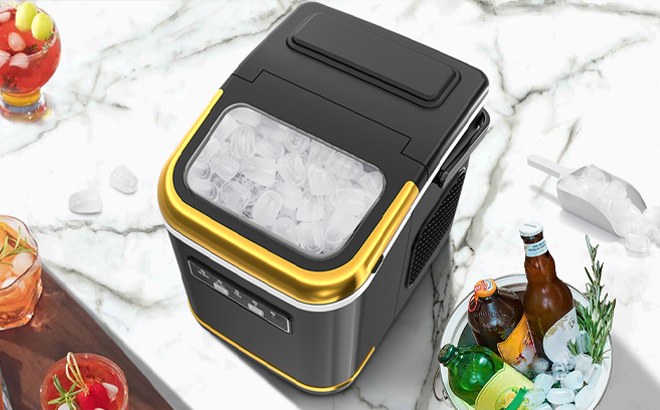 Havato Portable Countertop Ice Maker on a Marble Table