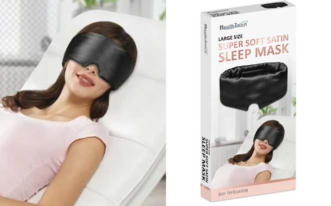 Health Touch Large Size Silky Soft Satin Eye Mask Sleep Mask