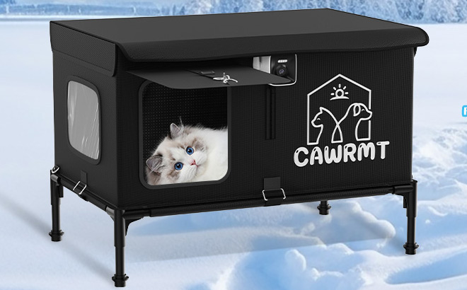 Heated Cat House with Camera