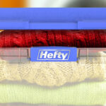 Hefty Storage Bin with Sweaters Inside