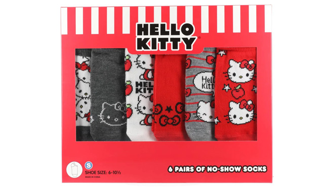 Hello Kitty Girls Socks 6 Pack