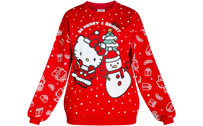 Hello Kitty Womens Light Up Graphic Fleece Sweatshirt