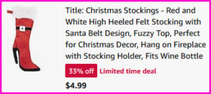 High Heel Christmas Stockings Checkout Screen