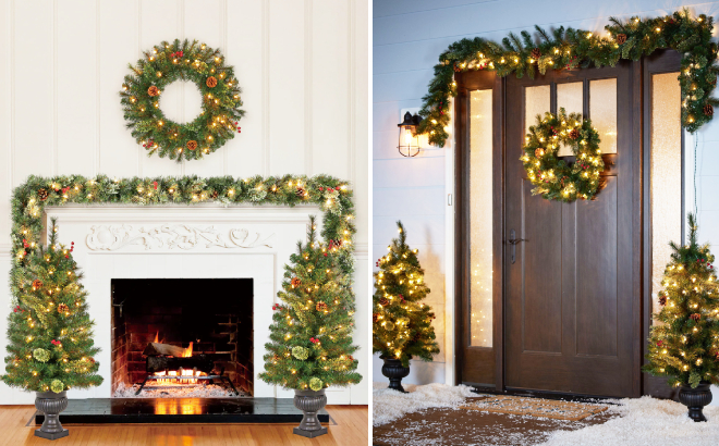 Holiday Living Pre lit Christmas Decoration Set