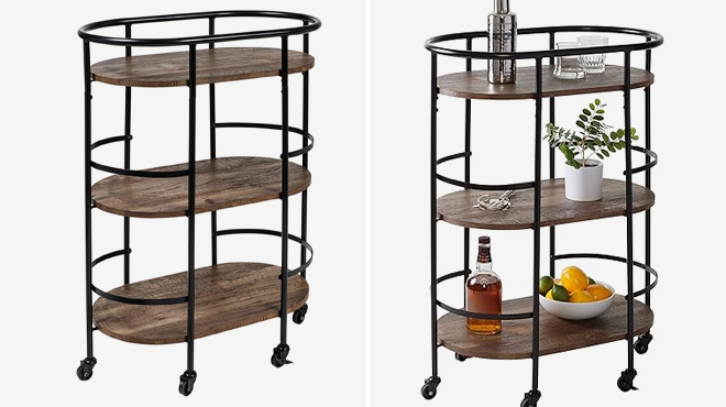 Honey Can Do 3 Tier Rolling Bar Serving Carts